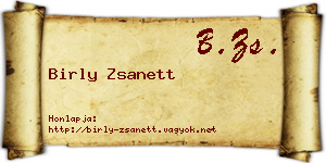 Birly Zsanett névjegykártya